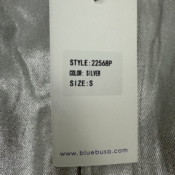 Blue b. Collection Womens Silver Metallic Pants - Size S - Picture 4 of 6